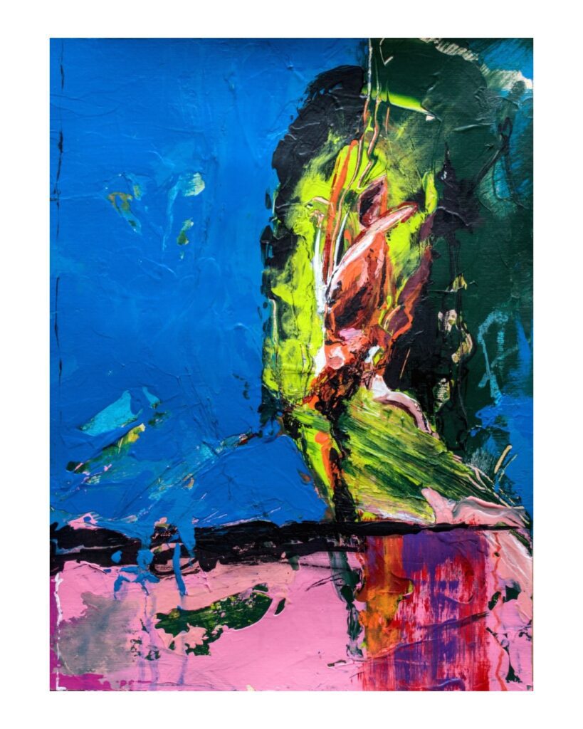 Abstraktes Originalgemälde Aufbruch von Anika Adam im Detail – diekunstkammer