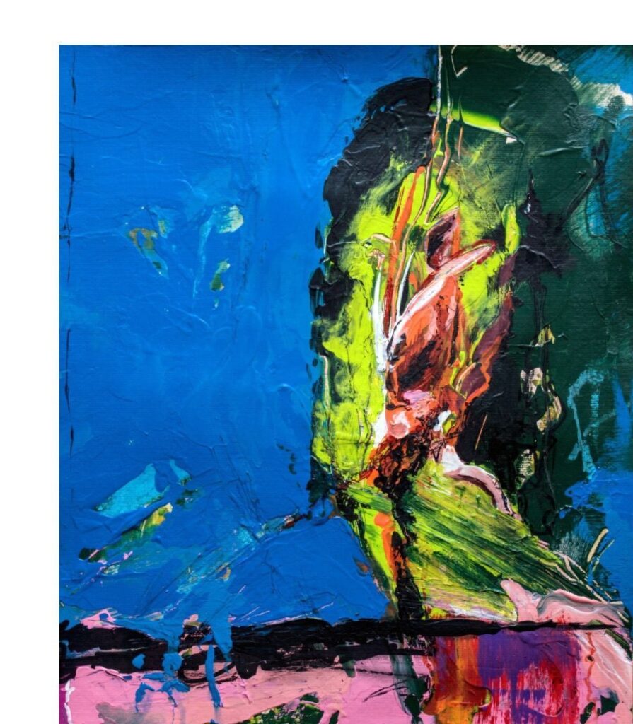 Abstraktes Originalgemälde Aufbruch von Anika Adam im Detail – diekunstkammer